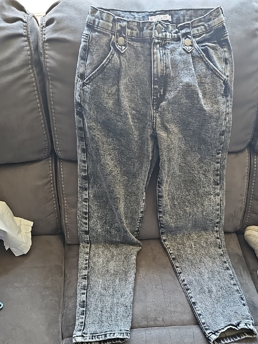 SO High-Rise Acid Wash Gray Jeans
